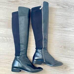 MICHEAL KORS BLACK LEATHER OVER THE KNEE NYLON BOOTS SIZE 6 M PRELOVED